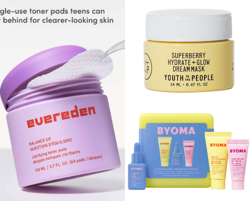 The best skincare for those with dry + acne prone skin! cover photo collage