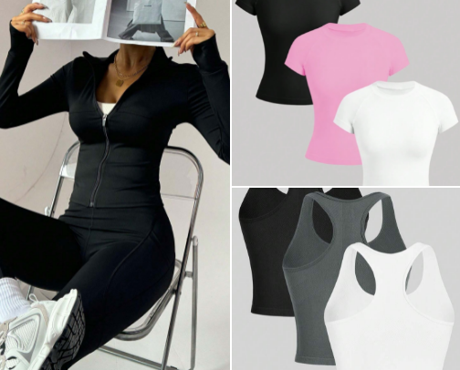 Shein's affordable gym clothes and stuff! cover photo collage