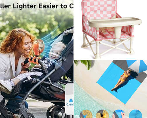 Traveling to the beach with a baby cover photo collage