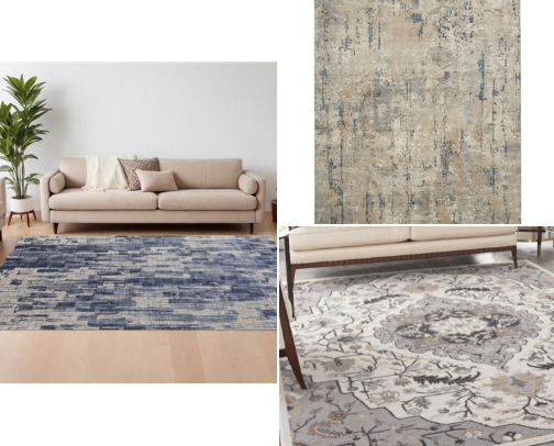 HomeRoots 566943 12 x 15 ft. Abstract Hand Woven Worn Faded Area Rug - Blue & Ivory cover photo collage