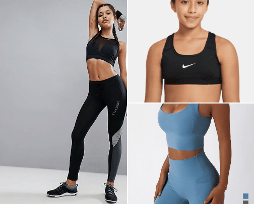 women gym clothes cover photo collage
