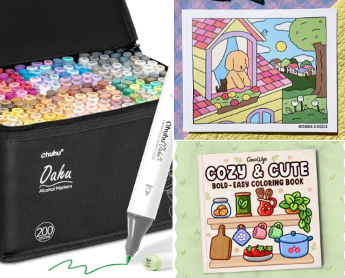 Coloring supplies!!🖍️🌈 cover photo collage