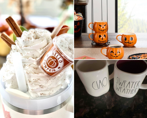 Drink mugs/ beverages for the Fall Season 🍂 cover photo collage