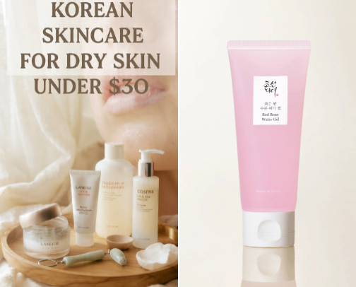 K-BEAUTY PRODUCTS THAT SAVED MY DRY SKIN | ALL UNDER $30 🌸 cover photo collage