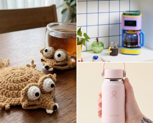 Cups and accessories for cover photo collage