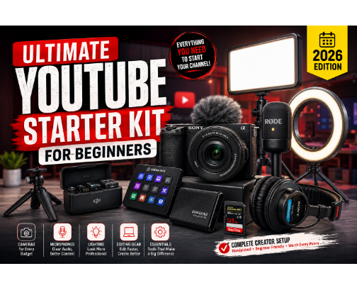 Best YouTube Starter Kit for Beginners (2026 Creator Gear Guide) cover photo collage
