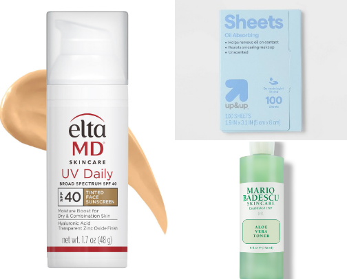 Products for acne-prone skin cover photo collage