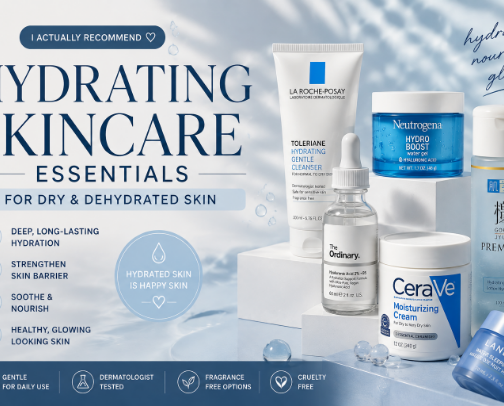 Hydrating Skincare Essentials for Dry & Dehydrated Skin cover photo collage