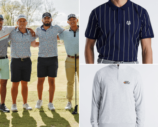 Golf wear and Gear cover photo collage