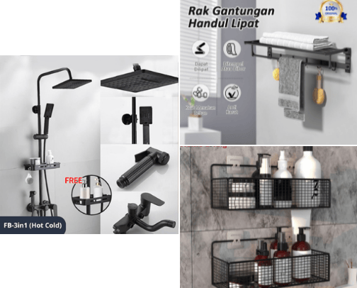 Decor and favorite bathroom appliances cover photo collage