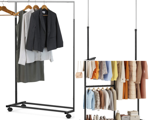 I Finally Found Rolling Garment Racks That Solved My No Closet Bedroom Problem cover photo collage