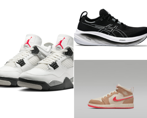 Sports and outdoor shoes cover photo collage