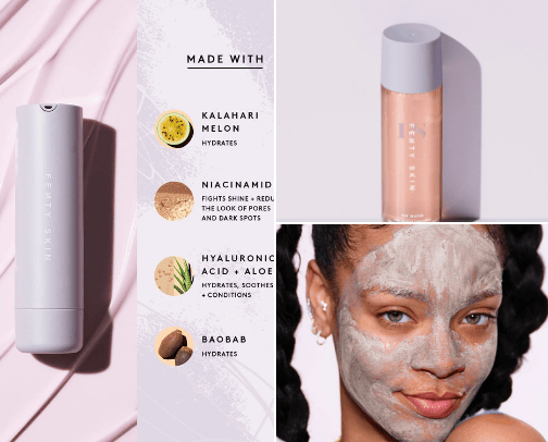 Skin care products cover photo collage