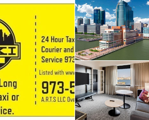 Best Hotels in Jersey City NJ Waterfront + Reliable Airport Taxi & Car Rentals 2026 Guide cover photo collage