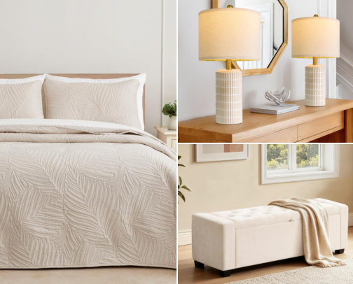 Home Comforts : Decor · Cozy living · Everyday essentials cover photo collage