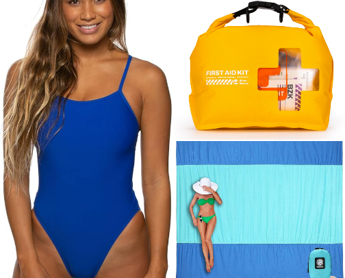 summer/beach/lake necessities cover photo collage