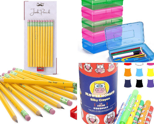 Back to school supplies cover photo collage