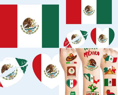 Top 10 Mexican Flag Temporary Tattoos cover photo collage