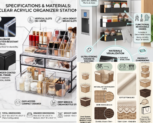 Aesthetic Room & Kitchen Organizers on Shopee/Lazada (Budol Finds) cover photo collage