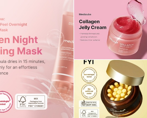 Corean cosmetics cover photo collage