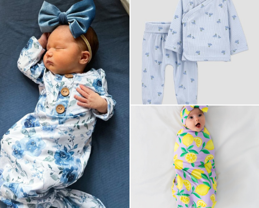 Newborn Birth Announcement Outfits cover photo collage
