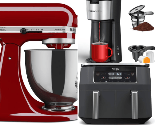 Kitchen appliances cover photo collage
