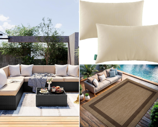 Outdoor & Patio Essentials: Stylish Backyard, Balcony & Summer Patio Decor Ideas cover photo collage