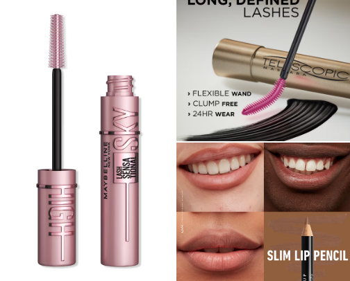 Beauty products cover photo collage