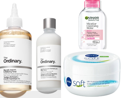 skincare product🤍 cover photo collage