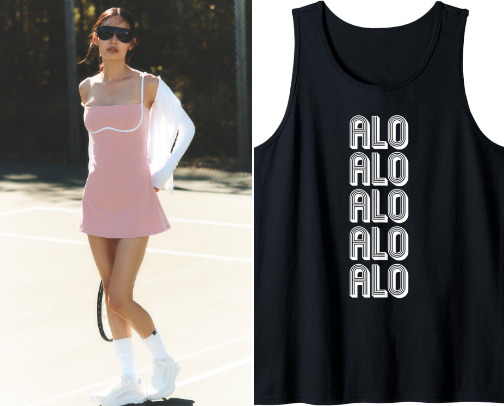 My favorite athletic looks, Alo Tennis Dresses, Biker Short, cover photo collage