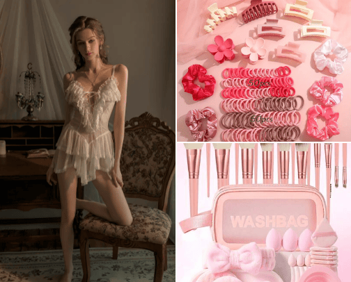 random things that make me love being a girl 🩷 cover photo collage