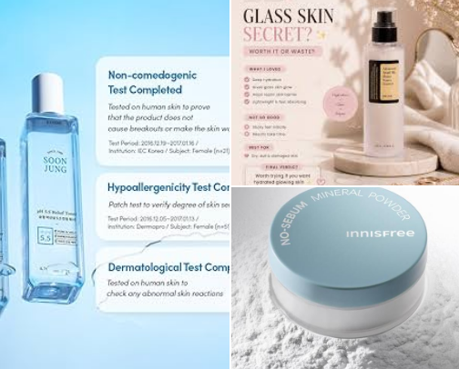 Korean Skincare finds that actually help my skin – Hydrating, Gentle & Effective cover photo collage