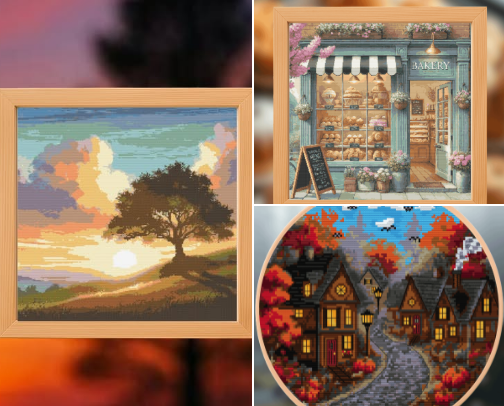 Scenic Cross Stitch Patterns cover photo collage