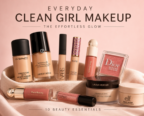 Everyday Clean Girl Makeup: The Effortless Glow cover photo collage