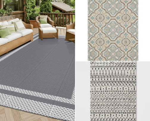 Stunning Indoor/Outdoor Throw Rugs cover photo collage