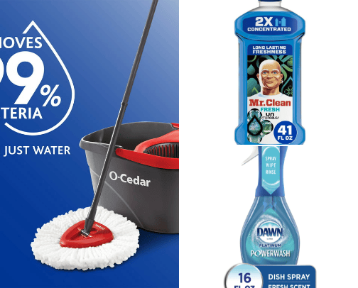 Cleaning supplies cover photo collage