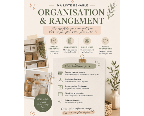 Organisation/ Rangement cover photo collage