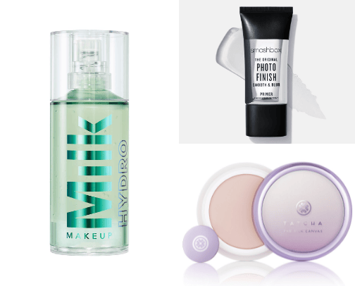 Acne safe face primer collection cover photo collage