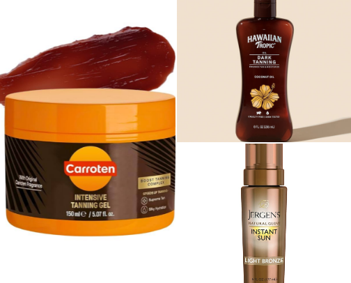 Tanning needs cover photo collage