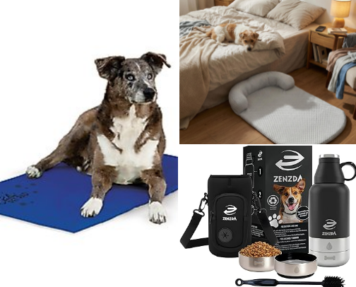 Great Items that will help your dogs stay cooler in the summer weather! cover photo collage