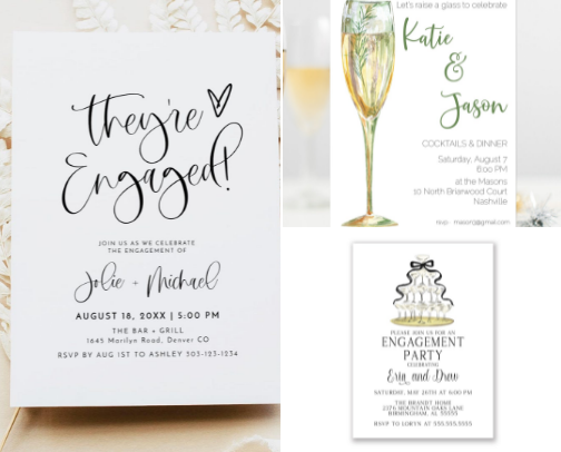 Engagement Party Invitations cover photo collage