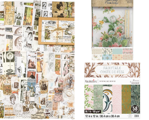 Junk Journaling/Creative Scrapbooking/Vintage Romantic Ephemera/Nostalgic Wallpaper/Fun Paper Crafts for adults/millennials cover photo collage