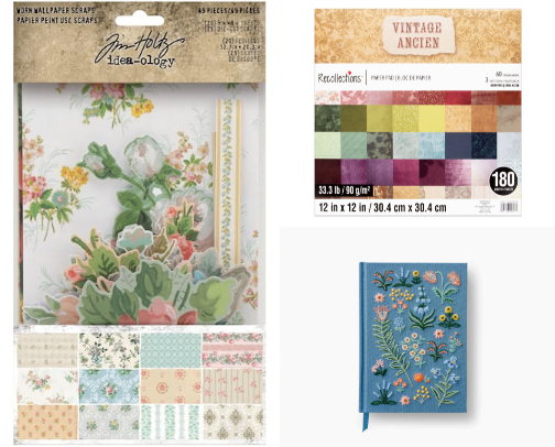 Junk Journaling/Collage Art/Scrapbooking/Vintage Romantic Ephemera/Nostalgic, Floral Wallpaper/Fun Paper Crafts for millennials cover photo collage
