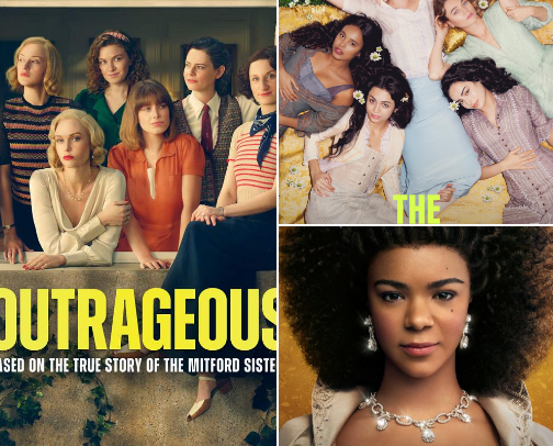 TV series from a Bridgerton girlie cover photo collage