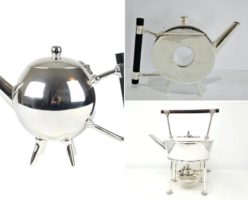 Christopher dresser chrome teapots cover photo collage