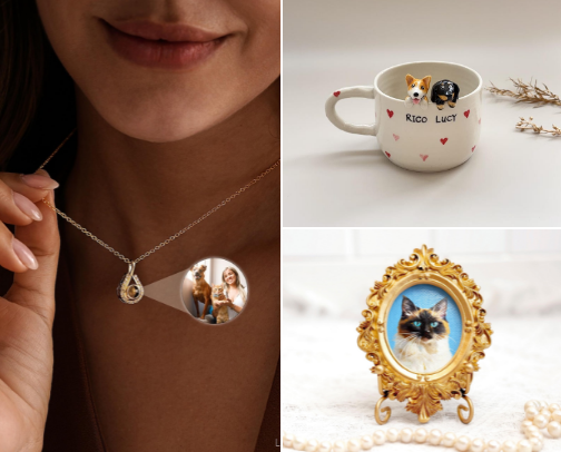 Beautiful Pet Keepsakes & Gifts for Grieving Pet Parents cover photo collage