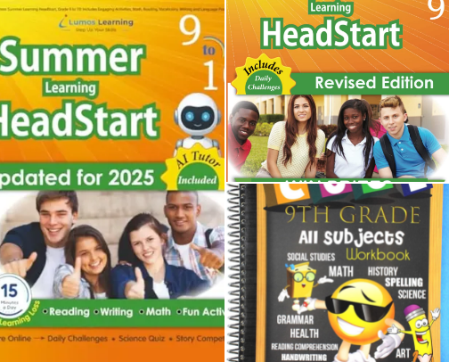 Get Free - Lumos Summer Learning HeadStart, Grade 9 to 10: Includes Engaging Activities, Math, Reading, Vocabulary, Writing and Language Practice: ... (Summer Learning HeadStart by Lumos Learning) high school summer bridge picks cover photo collage