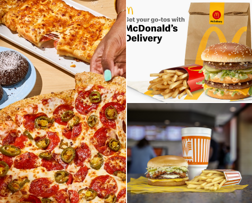 Fast food cover photo collage