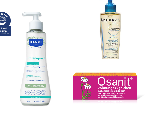 Children's necessary things, creams and aids that have helped us and are still helping us cover photo collage
