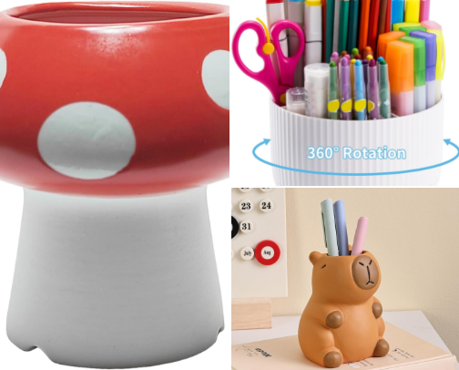 Cute Desk Accessories & Cozy Desk Setup Essentials for Home Office, Study & Productivity cover photo collage